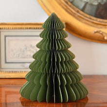 Lade das Bild in den Galerie-Viewer, Grüner Weihnachtsbaum aus Papier Weihnachtsdekoration Kunsthandel Rueckeshaeuser
