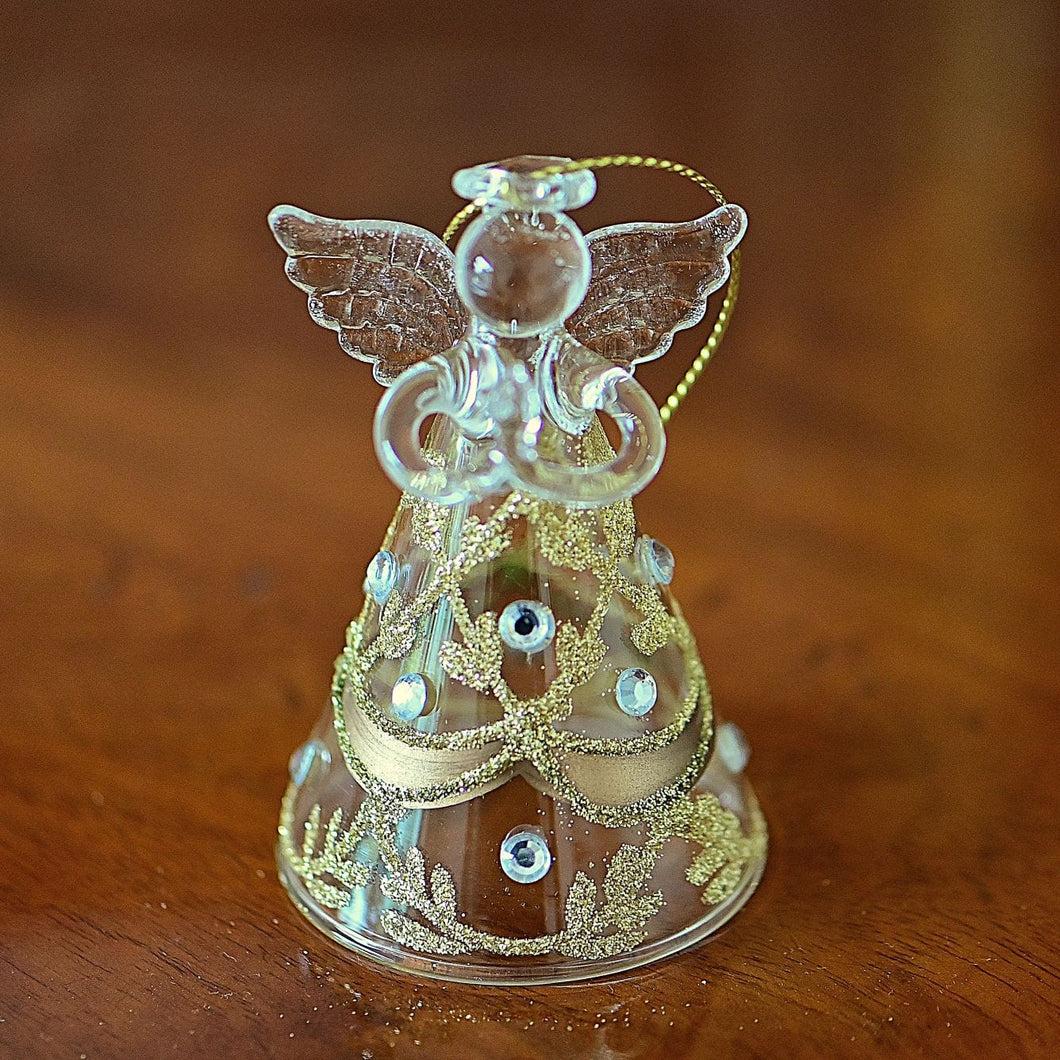 Kleiner Glasengel mit Kerze Weihnachtsdekoration Kunsthandel Rueckeshaeuser
