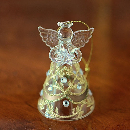 Kleiner Glasengel mit Stern Weihnachtsdekoration Kunsthandel Rueckeshaeuser