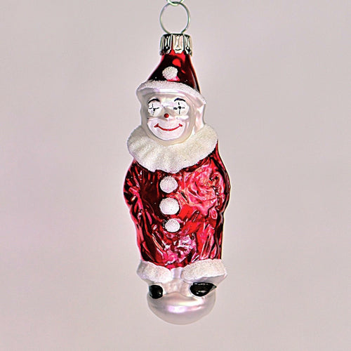 Kleiner, lustiger Clown, 8 cm Mundgeblasener Weihnachtsschmuck Kunsthandel Rueckeshaeuser