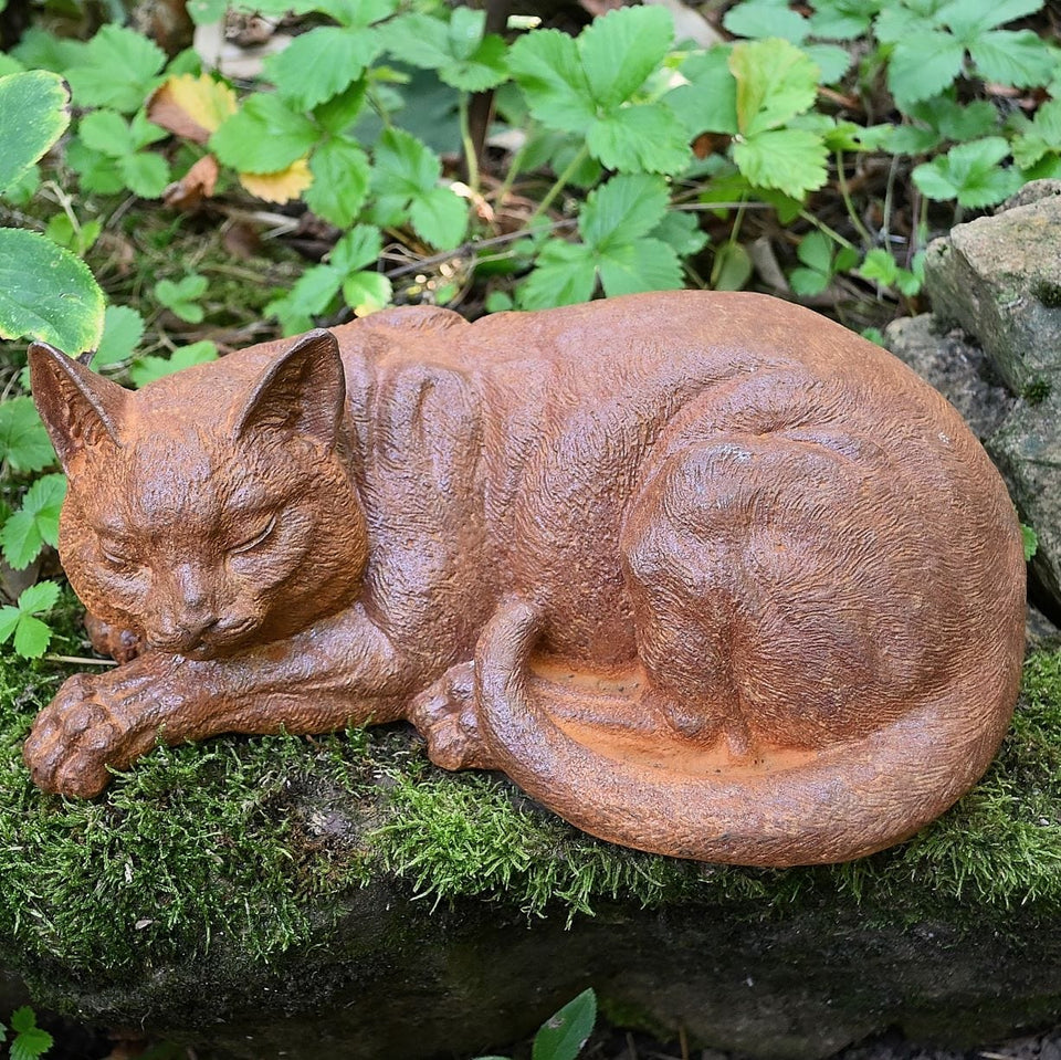 Liegende Katze Gartendekoration Kunsthandel Rueckeshaeuser