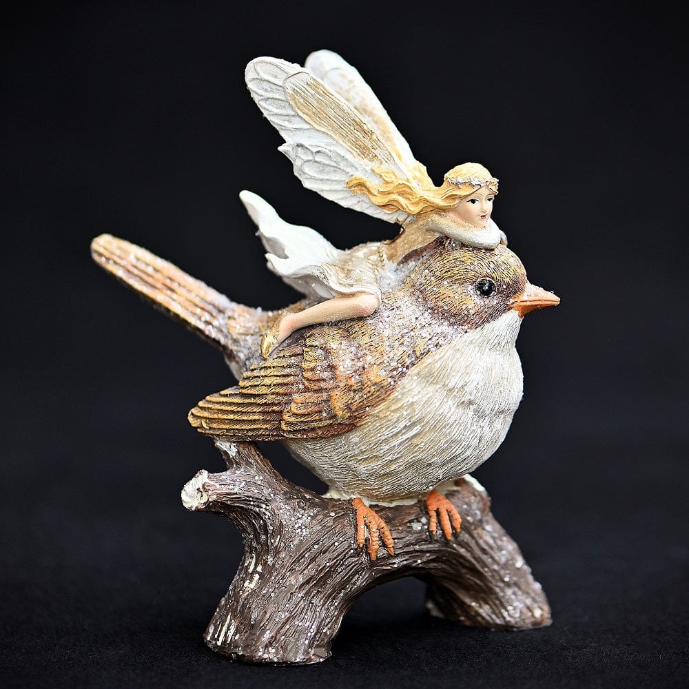 Märchenhafte Fee auf einem Vogel liegend Weihnachtsbaumschmuck Kunsthandel Rueckeshaeuser
