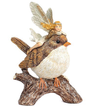 Lade das Bild in den Galerie-Viewer, Märchenhafte Fee, auf einem Vogel liegend Weihnachtsbaumschmuck Kunsthandel Rueckeshaeuser
