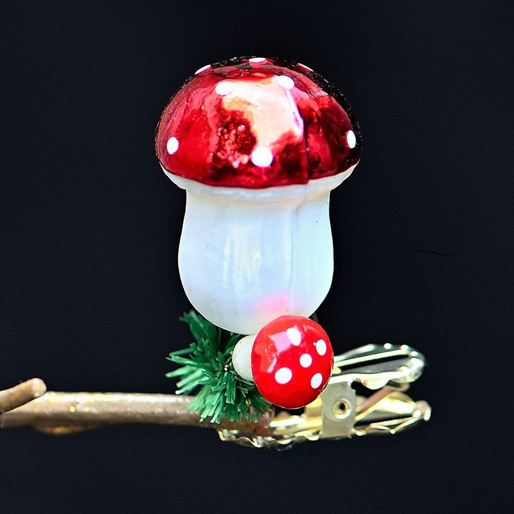 Minipilz auf Clip Weihnachtsbaumschmuck Kunsthandel Rueckeshaeuser