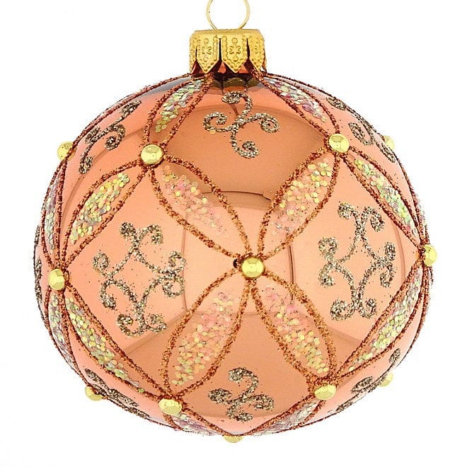 Mundgeblasene Weihnachtskugel, heller Kupferton, glänzend, klassisches – Ariane Rueckeshaeuser