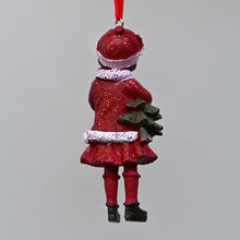 Lade das Bild in den Galerie-Viewer, Nostalgiekinder / Mädchen mit Muff Weihnachtsbaumschmuck Kunsthandel Rueckeshaeuser

