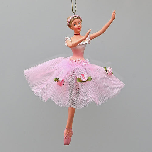 Nostalgische Ballerina im rosa Röckchen Weihnachtsbaumschmuck Kunsthandel Rueckeshaeuser