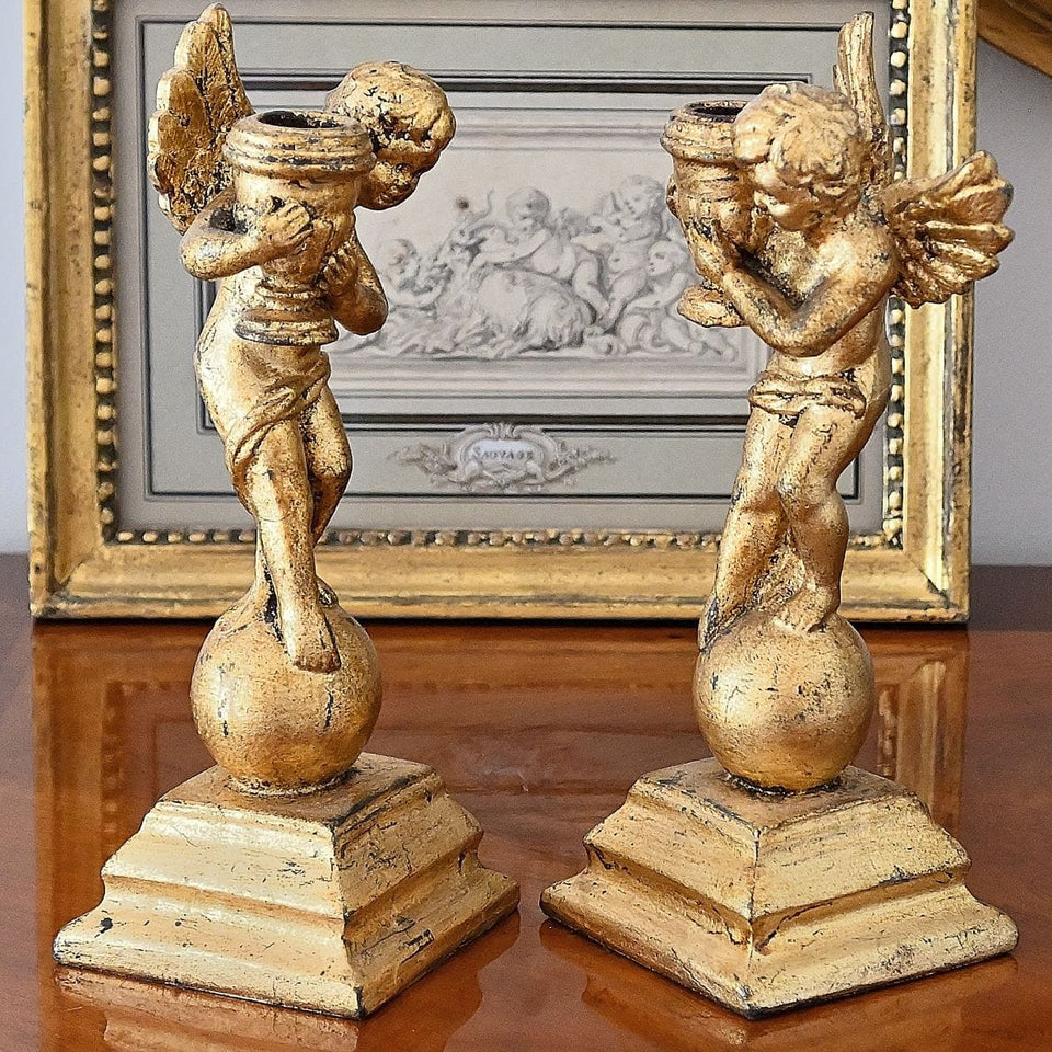 Paar Kerzenhalter nach historischem Vorbild Wohnaccessoires Kunsthandel Rueckeshaeuser
