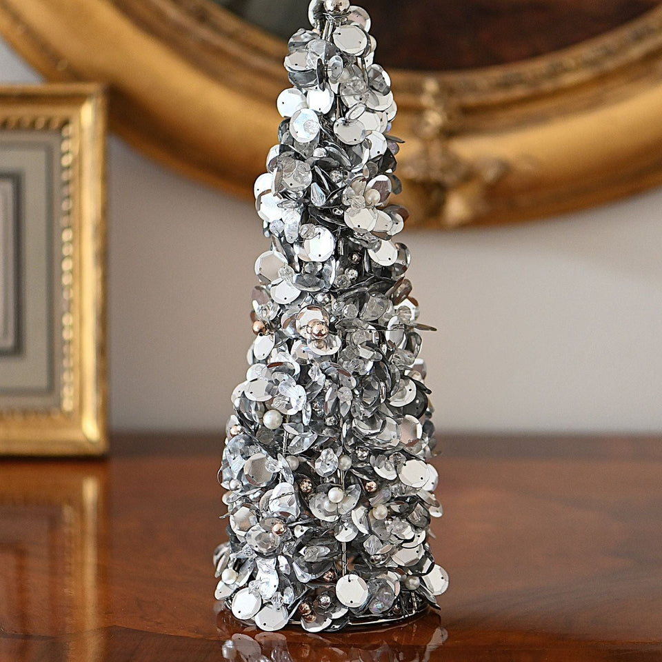 Pailletten/Perlen Pyramide - 33 cm Weihnachtsdekoration Kunsthandel Rueckeshaeuser