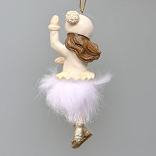 Lade das Bild in den Galerie-Viewer, Schlittschuhmädchen eine Pirouette drehend Weihnachtsbaumschmuck Kunsthandel Rueckeshaeuser
