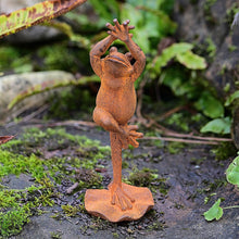 Lade das Bild in den Galerie-Viewer, Tanzender Frosch aus Gusseisen Gartendekoration Kunsthandel Rueckeshaeuser
