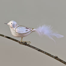Lade das Bild in den Galerie-Viewer, Vogel aus Glas / Eislack champagner Mundgeblasener Weihnachtsschmuck Kunsthandel Rueckeshaeuser
