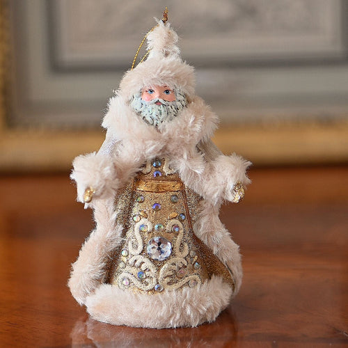 Winter Santa im goldenen Gewand Weihnachtsbaumschmuck Kunsthandel Rueckeshaeuser