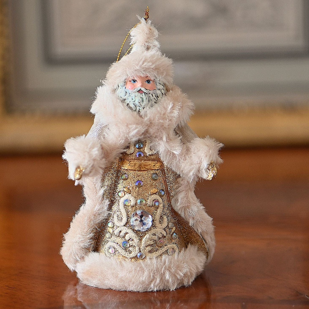 Winter Santa im goldenen Gewand Weihnachtsbaumschmuck Kunsthandel Rueckeshaeuser