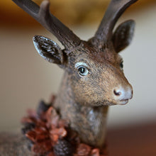 Lade das Bild in den Galerie-Viewer, Wunderschöner naturalistischer Hirsch, Kopf nach rechts gedreht Weihnachtsdekoration Kunsthandel Rueckeshaeuser

