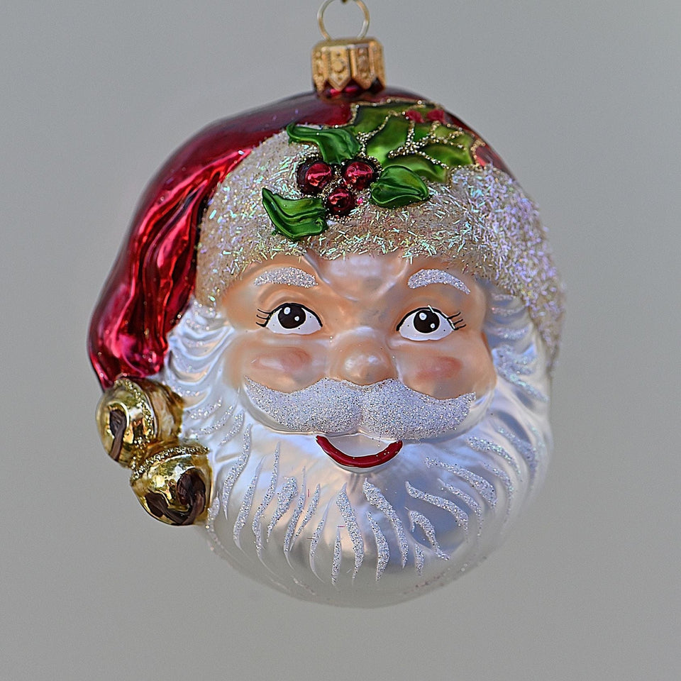 Wunderschöner Santa Kopf Mundgeblasener Weihnachtsschmuck Kunsthandel Rueckeshaeuser