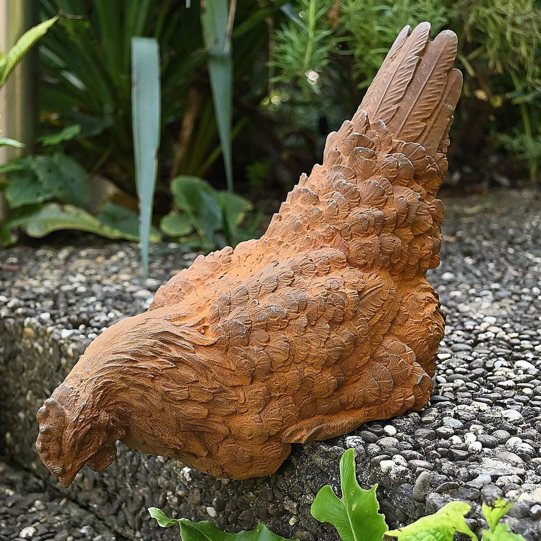 Wunderschönes Huhn aus Gusseisen Gartendekoration Kunsthandel Rueckeshaeuser