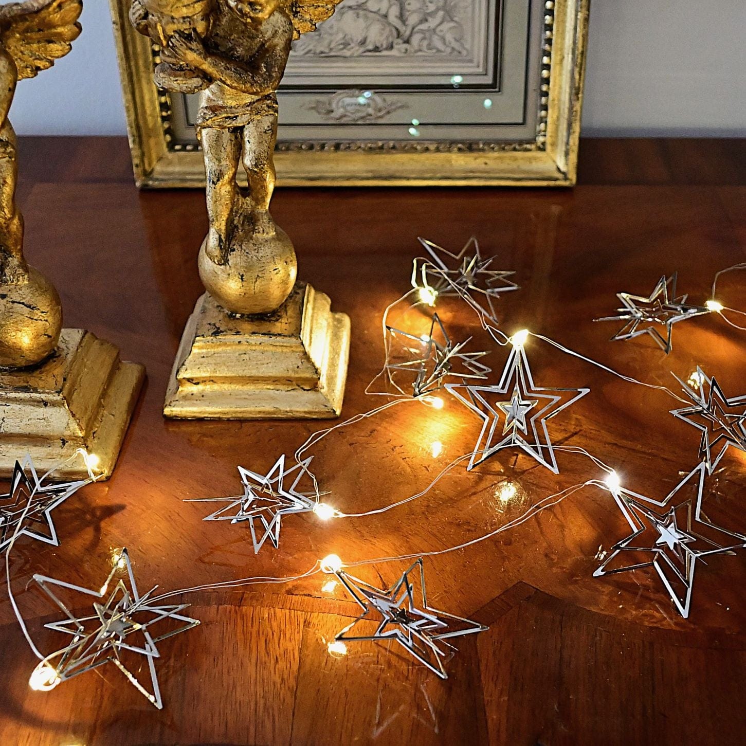 Zauberhafte LED Lichterkette Sterne, silber – Ariane Rueckeshaeuser