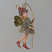 Lade das Bild in den Galerie-Viewer, Zauberhafter Elf mit goldenem Stab Weihnachtsbaumschmuck Kunsthandel Rueckeshaeuser

