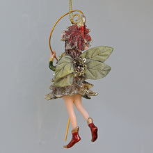 Lade das Bild in den Galerie-Viewer, Zauberhafter Elf mit goldenem Stab Weihnachtsbaumschmuck Kunsthandel Rueckeshaeuser
