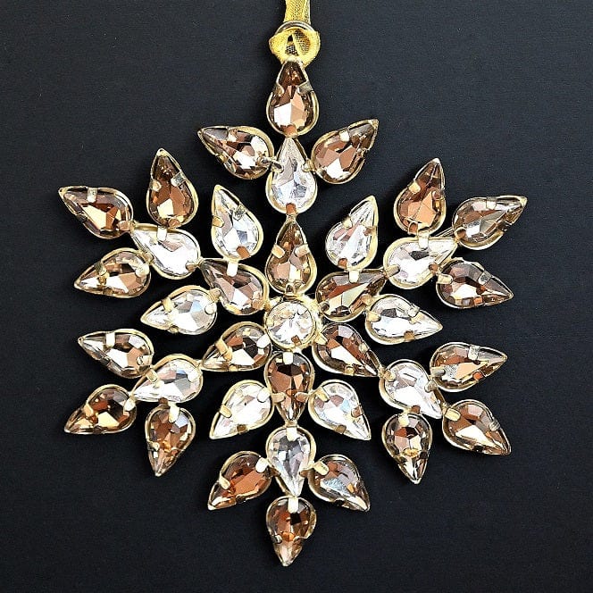 Zweifarbige Diamant Schneeflocke 10 cm Weihnachtsbaumschmuck Kunsthandel Rueckeshaeuser