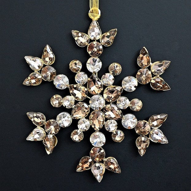 Zweifarbige Diamant Schneeflocke 11 cm Weihnachtsbaumschmuck Kunsthandel Rueckeshaeuser