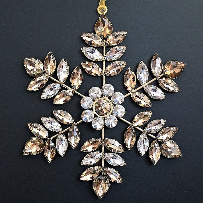 Zweifarbige Diamant Schneeflocke 15 cm Weihnachtsbaumschmuck Kunsthandel Rueckeshaeuser
