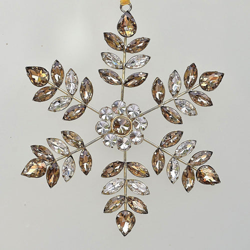 Zweifarbige Diamant Schneeflocke, 17 cm Weihnachtsbaumschmuck Kunsthandel Rueckeshaeuser
