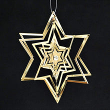 Lade das Bild in den Galerie-Viewer, 3D Stern-Ornament &quot;Diamond&quot; gold in Geschenkbox Weihnachtsbaumschmuck Kunsthandel Rueckeshaeuser
