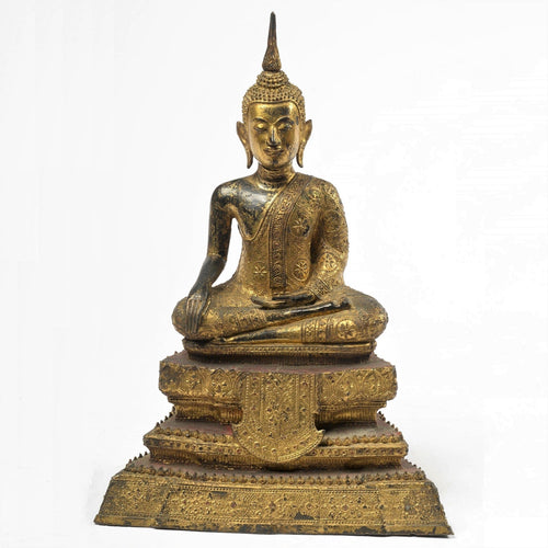 Buddha aus Thailand, Bronze, 19. Jahrhundert Bronzeskulpturen Kunsthandel Rueckeshaeuser
