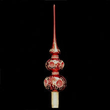Lade das Bild in den Galerie-Viewer, Christbaumspitze rot aus Glas Mundgeblasener Weihnachtsschmuck Kunsthandel Rueckeshaeuser

