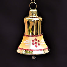 Lade das Bild in den Galerie-Viewer, Klassische goldene Glocke Mundgeblasener Weihnachtsschmuck Kunsthandel Rueckeshaeuser
