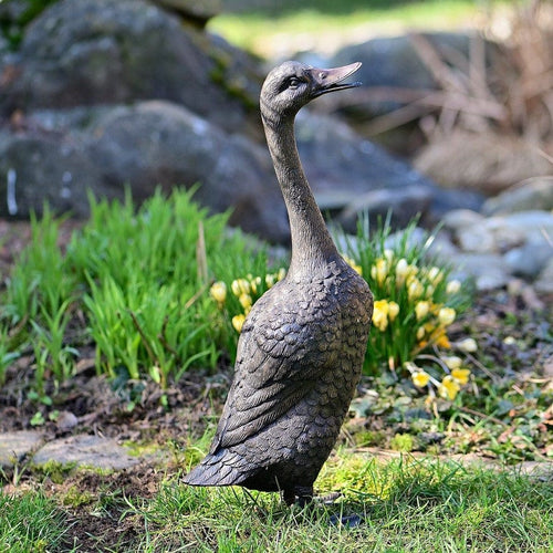 Laufente aus Bronze / Höhe 49 cm Gartendekoration Kunsthandel Rueckeshaeuser