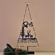 Lade das Bild in den Galerie-Viewer, LED Tannenbaum mit zwei Hirschen Weihnachtsdekoration Kunsthandel Rueckeshaeuser
