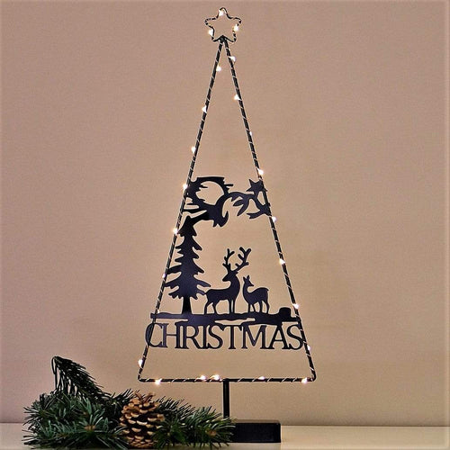 LED Tannenbaum mit zwei Hirschen Weihnachtsdekoration Kunsthandel Rueckeshaeuser