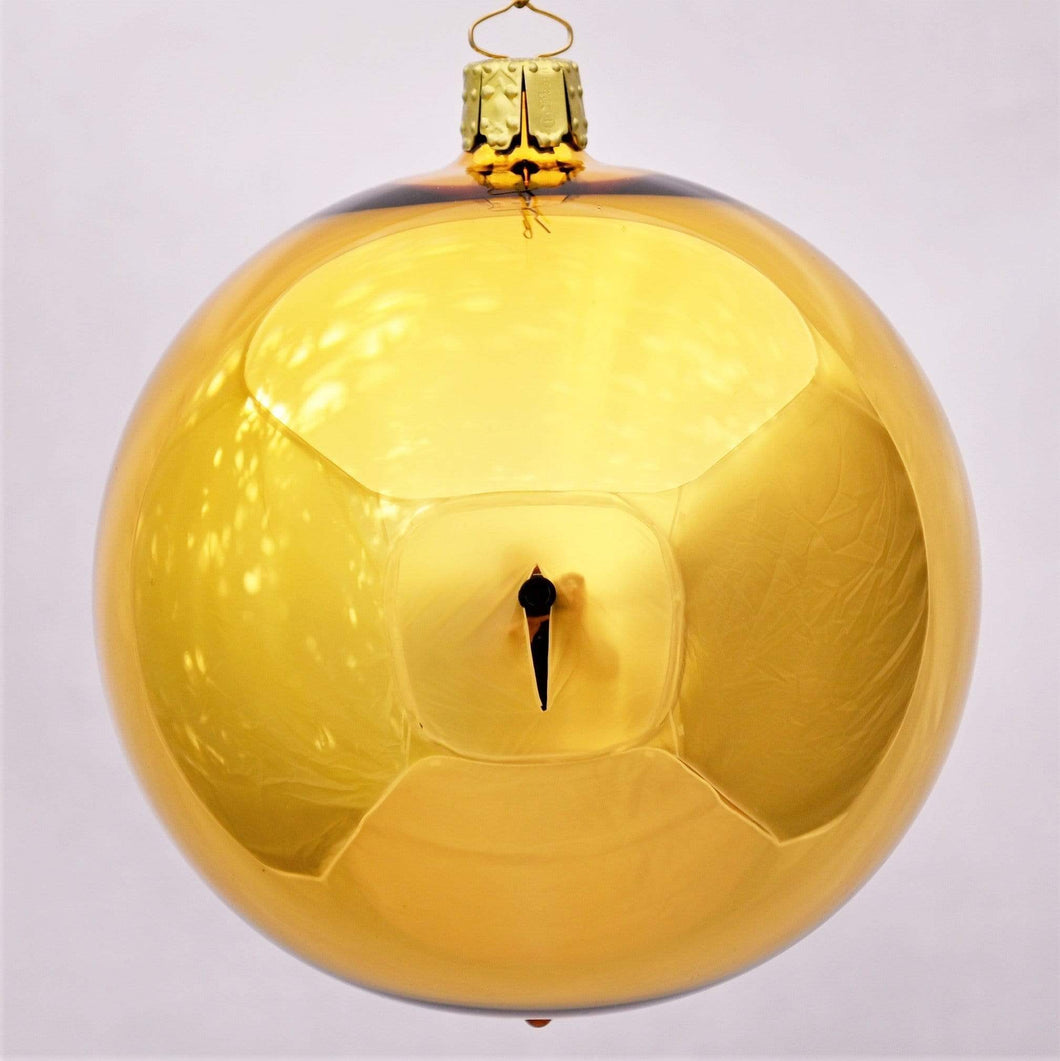 Mundgeblasene Weihnachtskugel / gold glänzend 10 cm / 6-er Karton Mundgeblasene Weihnachtskugel Kunsthandel Rueckeshaeuser
