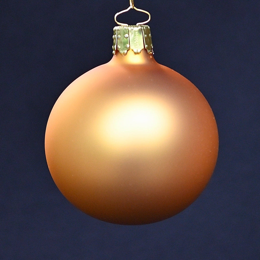 Mundgeblasene Weihnachtskugel / gold matt 6 cm / 6-er Karton Mundgeblasene Weihnachtskugel Kunsthandel Rueckeshaeuser