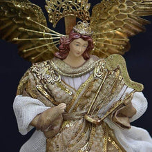 Lade das Bild in den Galerie-Viewer, Prachtvoller Engel mit Harfe Weihnachtsdekoration Kunsthandel Rueckeshaeuser
