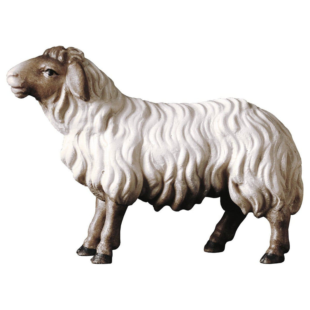Schaf geradeaus schauend, Kopf dunkel Krippenfiguren Kunsthandel Rueckeshaeuser