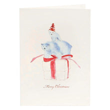 Lade das Bild in den Galerie-Viewer, Weihnachtskarte mit Umschlag / Eisbären Weihnachtskarte Kunsthandel Rueckeshaeuser
