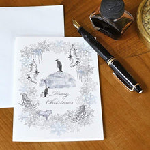 Lade das Bild in den Galerie-Viewer, Weihnachtskarte mit Umschlag / Pinguin Weihnachtskarte Kunsthandel Rueckeshaeuser
