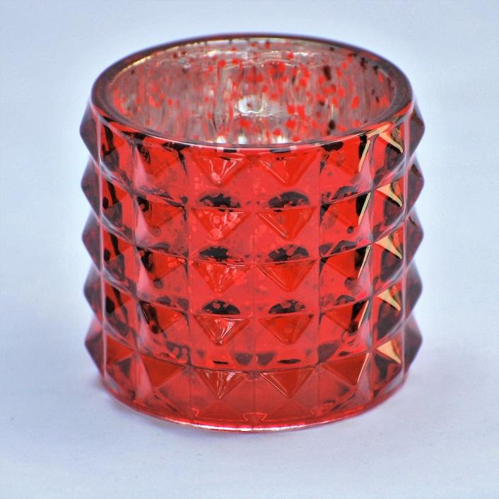 Windlicht aus rotem Glas / Durchmesser 6 cm Windlicht Kunsthandel Rueckeshaeuser