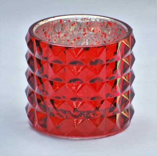 Windlicht aus rotem Glas / Durchmesser 8 cm Windlicht Kunsthandel Rueckeshaeuser