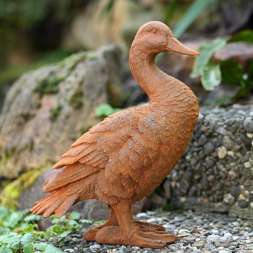 Wunderschöne Ente aus Gusseisen Gartendekoration Kunsthandel Rueckeshaeuser