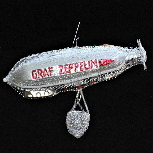 Zeppelin / kleiner Propeller Mundgeblasener Weihnachtsschmuck Kunsthandel Rueckeshaeuser